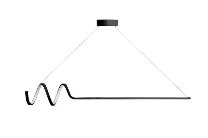 Giga Meubel - Hanglamp Zwart Aluminium - 120x20x80cm - Waterwave