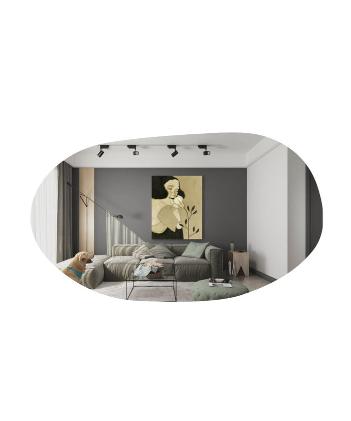 Giga Meubel - Spiegel Zwart - 52x2,2x89cm - Vanomi