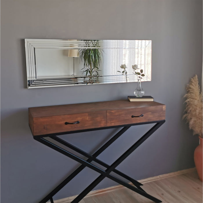 Giga Meubel - Spiegel Zilver Hout - 120x2,2x40cm - Akcay