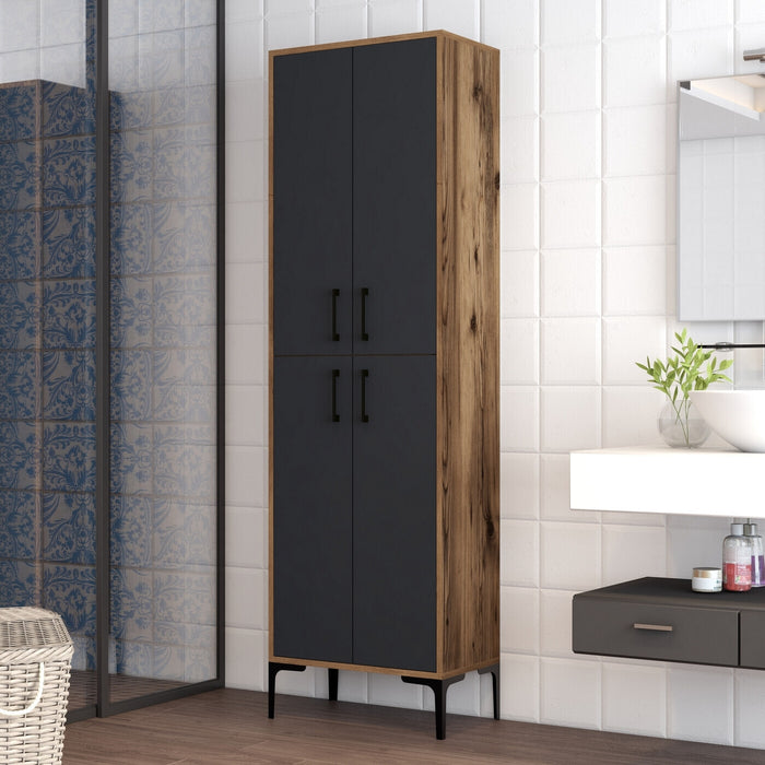 Giga Meubel - Wandkast Walnoot|Antraciet Hout - 200cm - Berlin