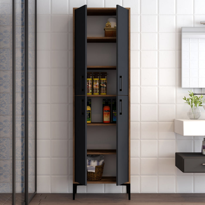 Giga Meubel - Wandkast Walnoot|Antraciet Hout - 200cm - Berlin