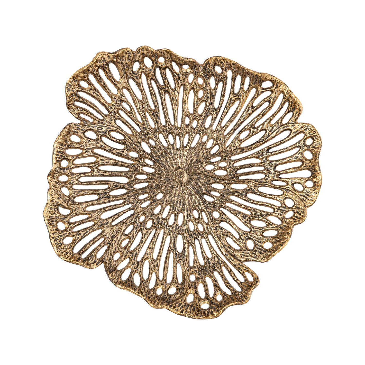 PTMD Ryhann Brass Casted Alu Flower Wall Deco Bowl L