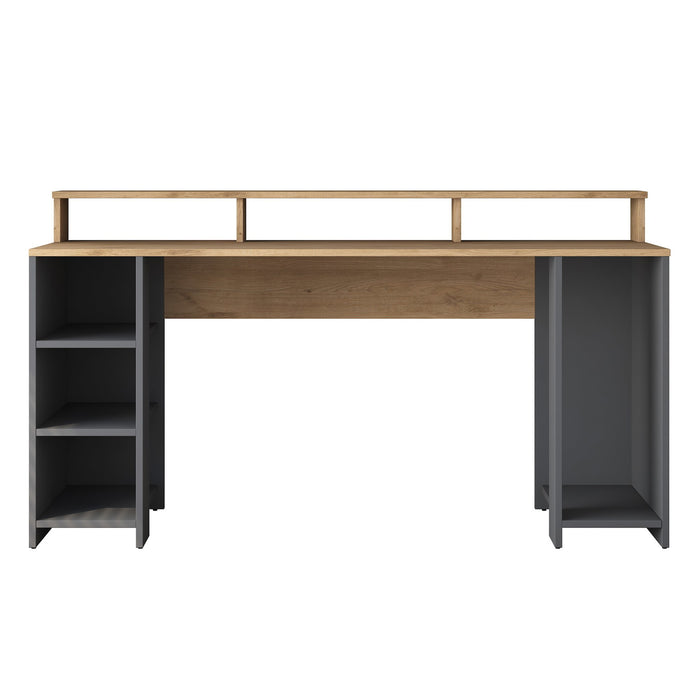 Giga Meubel - Bureau Walnoot|Antraciet Hout - 160x55x89,5cm - Aktas