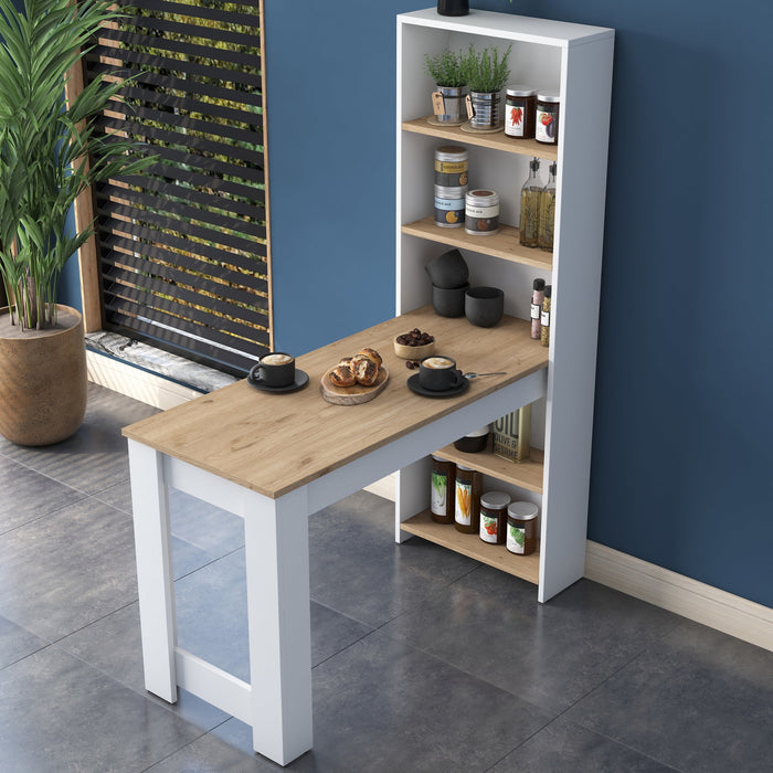 Giga Meubel - Keukentafel Walnoot|Wit Hout - 120cm - Saltepe
