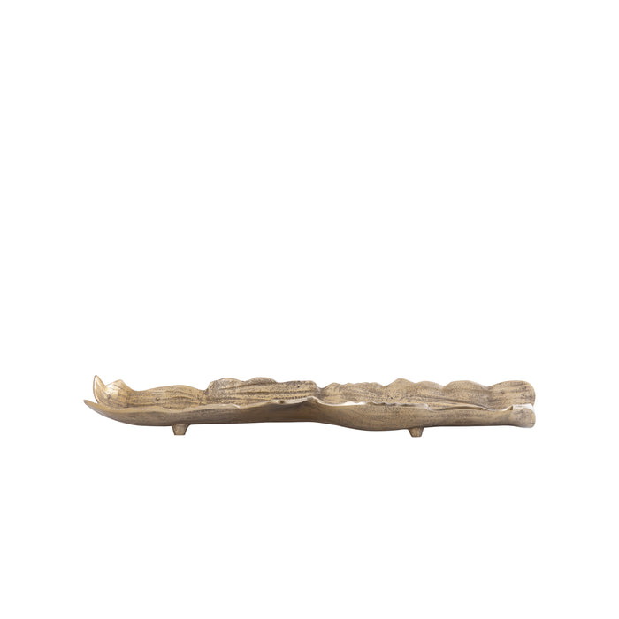 PTMD Lukne Gold Casted Alu Rough Wavy Bowl Rectangle S