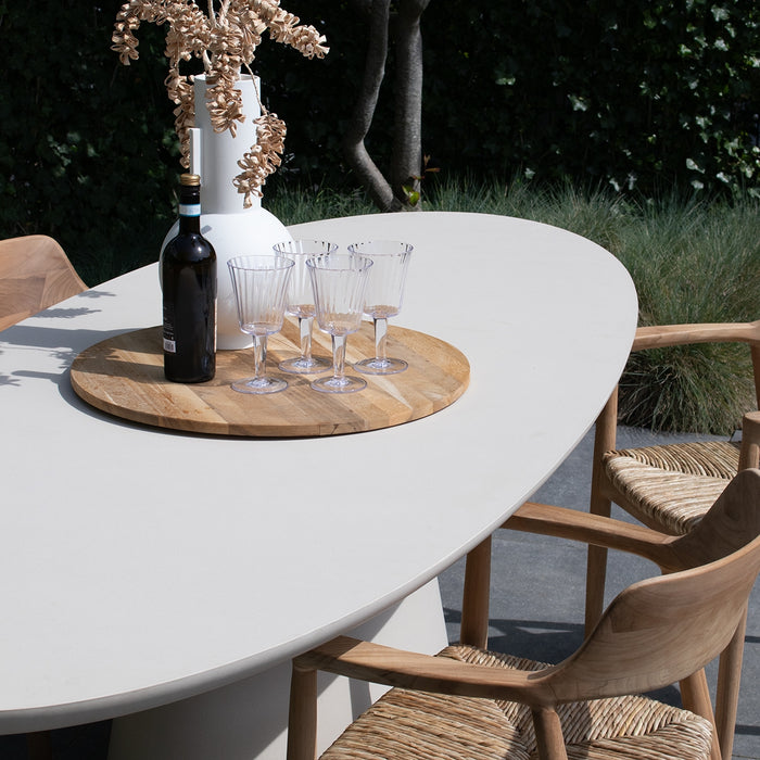Giga Meubel - Tuintafel Ovaal 160cm - Beige Eco Composiet - Cleo