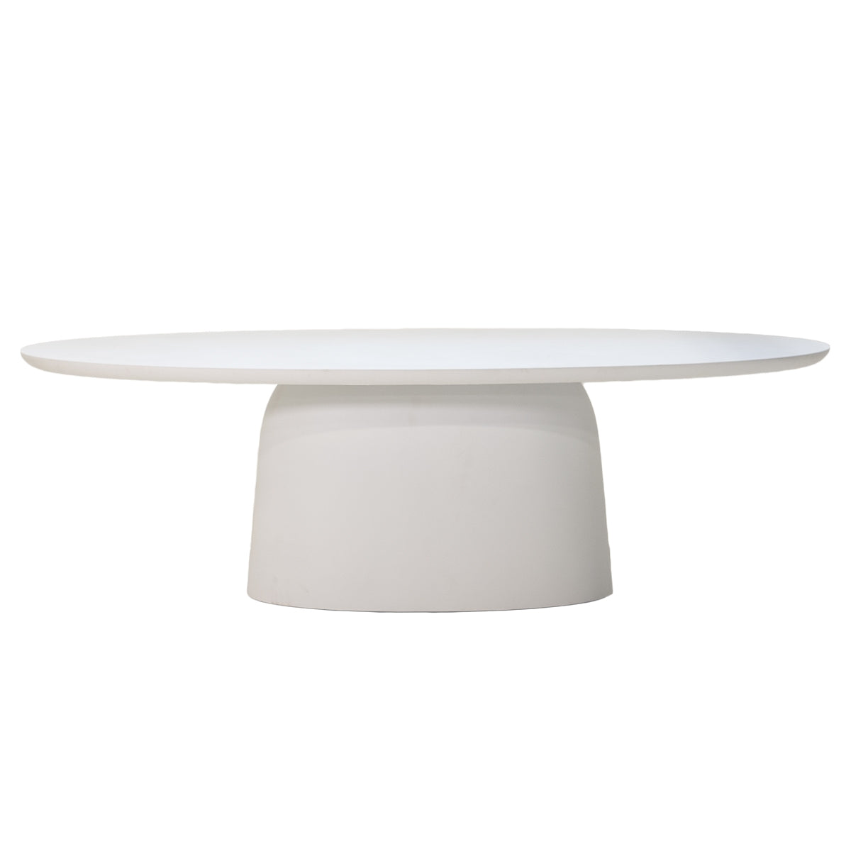 Giga Meubel - Tuintafel Ovaal - Wit Betonlook - 300x110x74cm - Myrna
