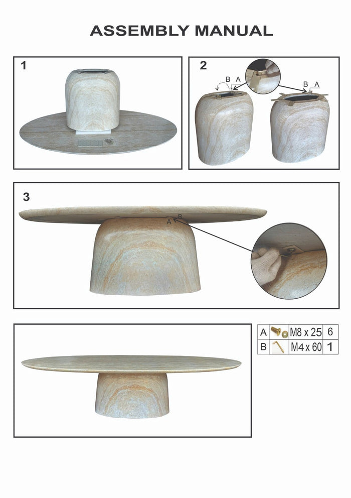 Giga Meubel - Tuintafel Ovaal - Wit Betonlook - 300x110x74cm - Myrna