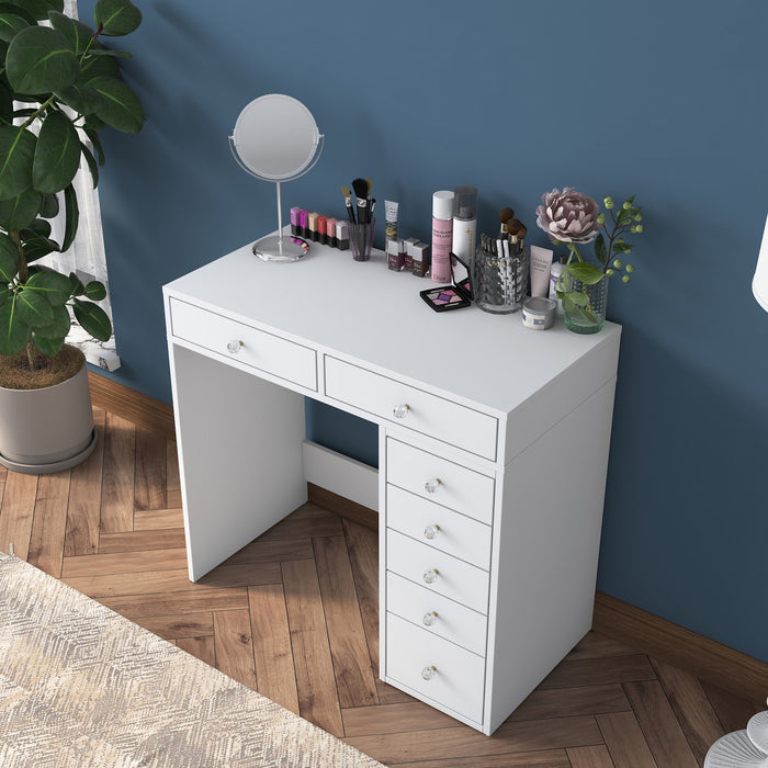 Giga Meubel - Make-Up Tafel - Wit Hout - 90cm - Beyas