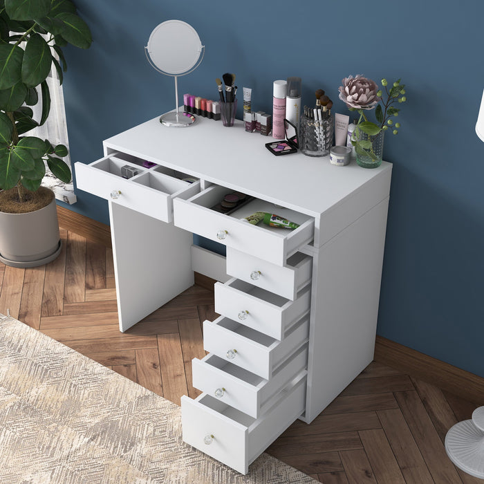 Giga Meubel - Make-Up Tafel - Wit Hout - 90cm - Beyas
