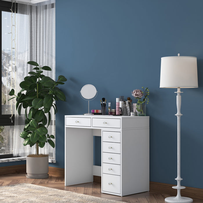 Giga Meubel - Make-Up Tafel - Wit Hout - 90cm - Beyas