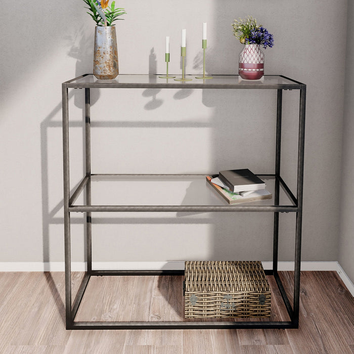 Giga Meubel - Sidetable Zwart Metaal - 80x30x85cm - Berra