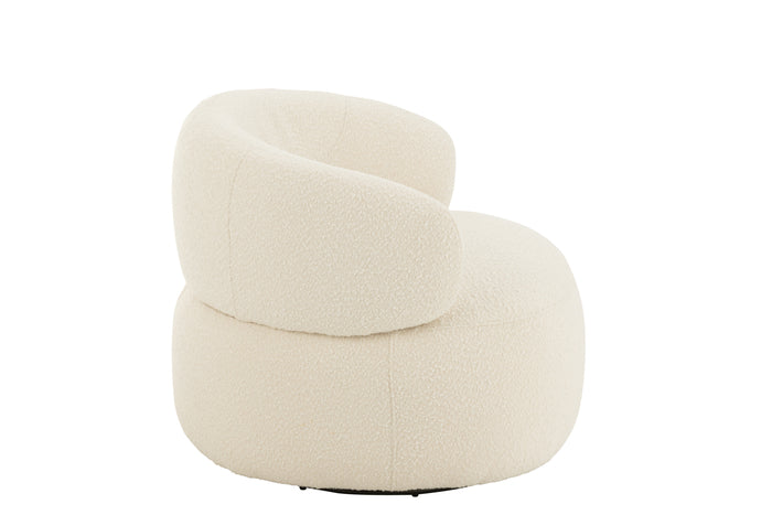 J-Line zetel Draaiend Rond - hout|schuim - ecru