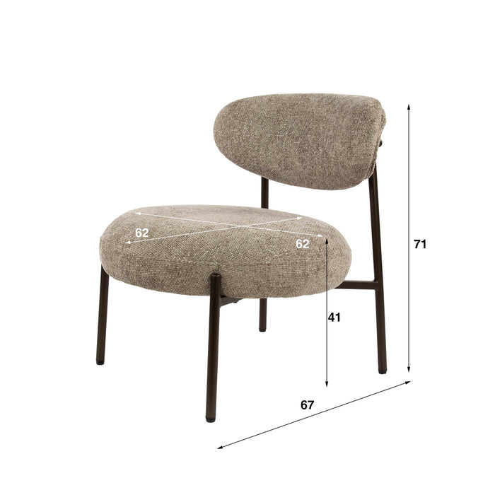 Giga Meubel - Fauteuil Zand Stof - Zithoogte 41cm - Round