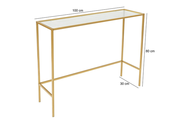 Giga Meubel - Sidetable Goud Metaal - 100x30x80cm - Canvas