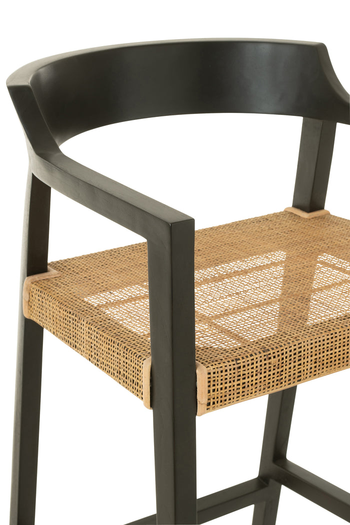 J-Line barstoel Emma - hout - zwart|bruin