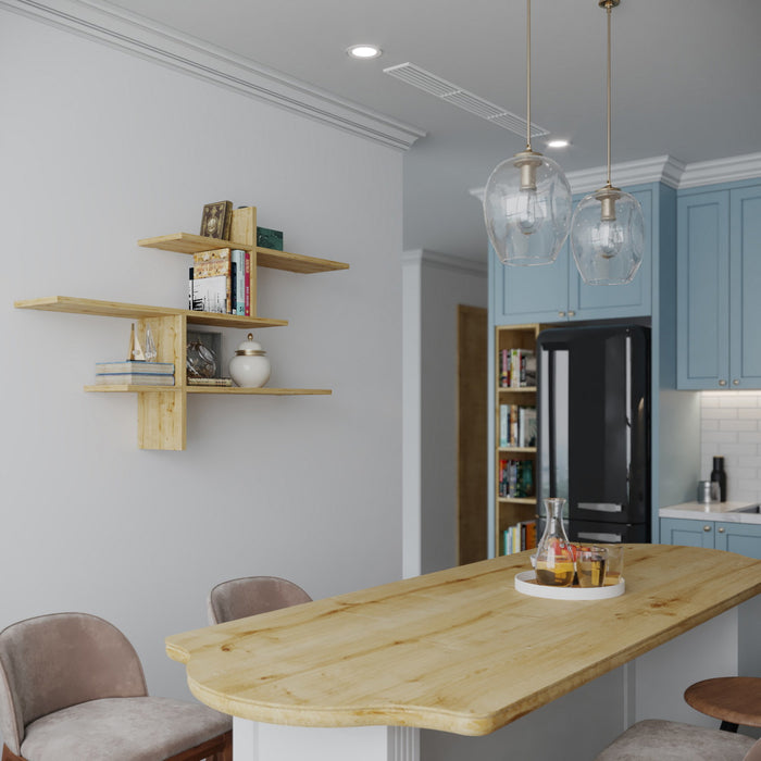 Giga Meubel - Wandplank Naturel Hout - 123x22x80,5cm - Leo