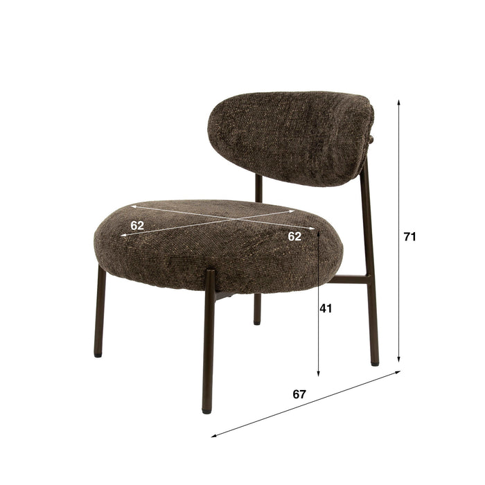 Giga Meubel - Fauteuil Bruin Stof - Zithoogte 41cm - Round