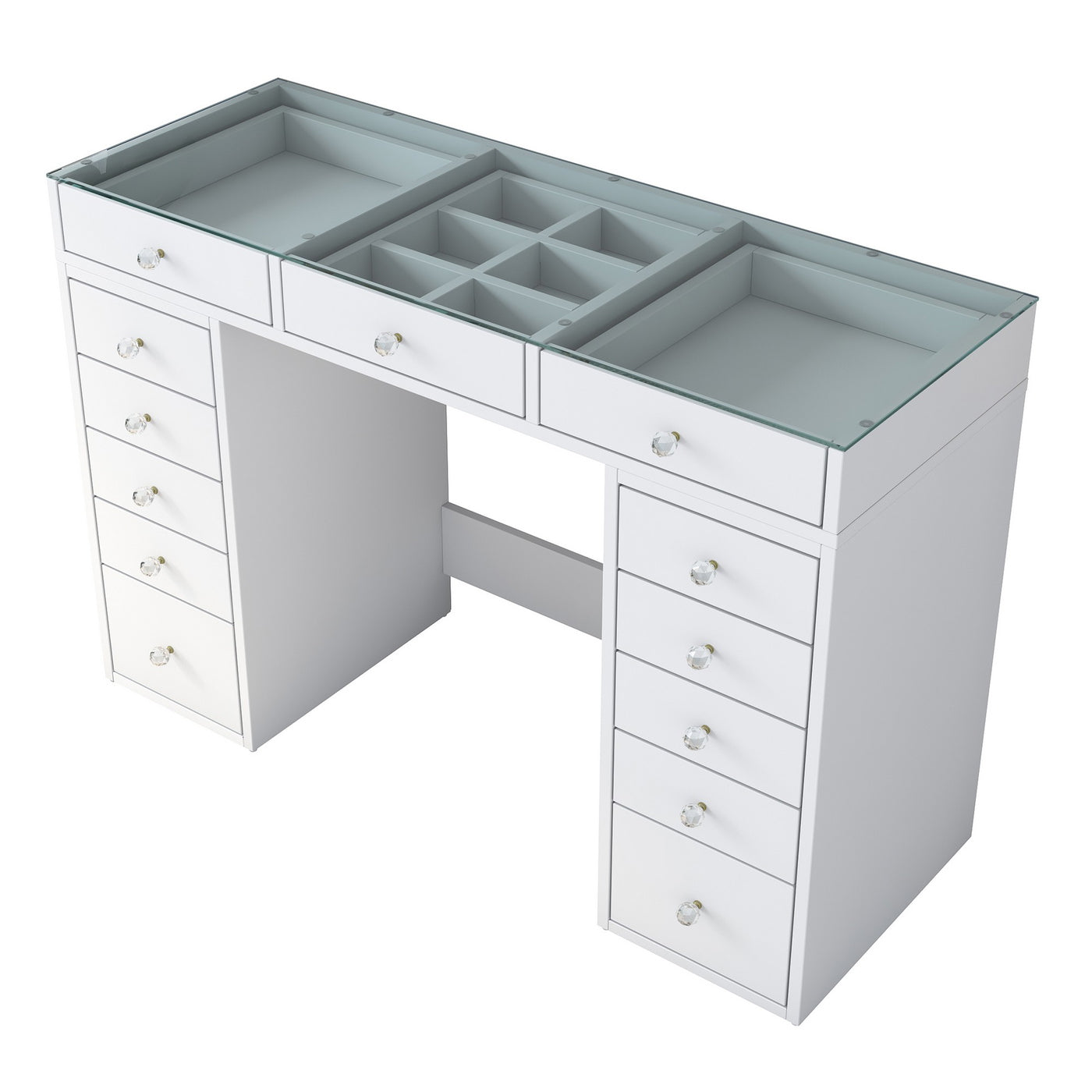 Giga Meubel - Make-Up Tafel - Wit|Glas - 120cm - Beyas