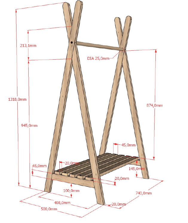 Vipack Nature Kledingrek Eiken