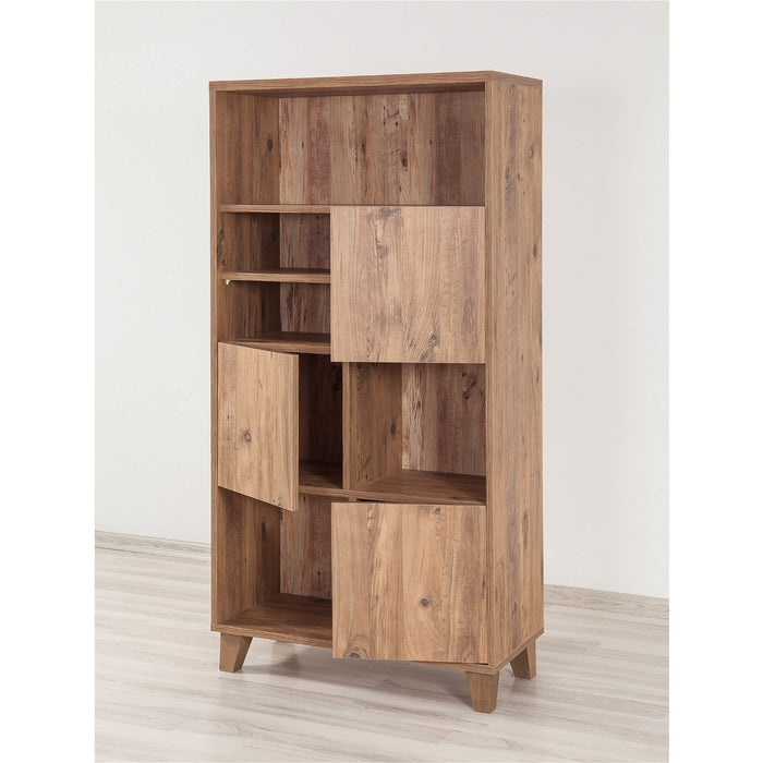 Giga Meubel - Boekenkast Naturel Hout - 80x36x155cm - Marina Flora
