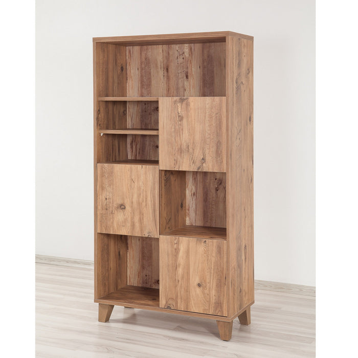 Giga Meubel - Boekenkast Naturel Hout - 80x36x155cm - Marina Flora