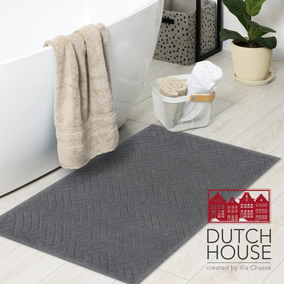 Dutch House Badmat Gaeta - grey 50x80cm