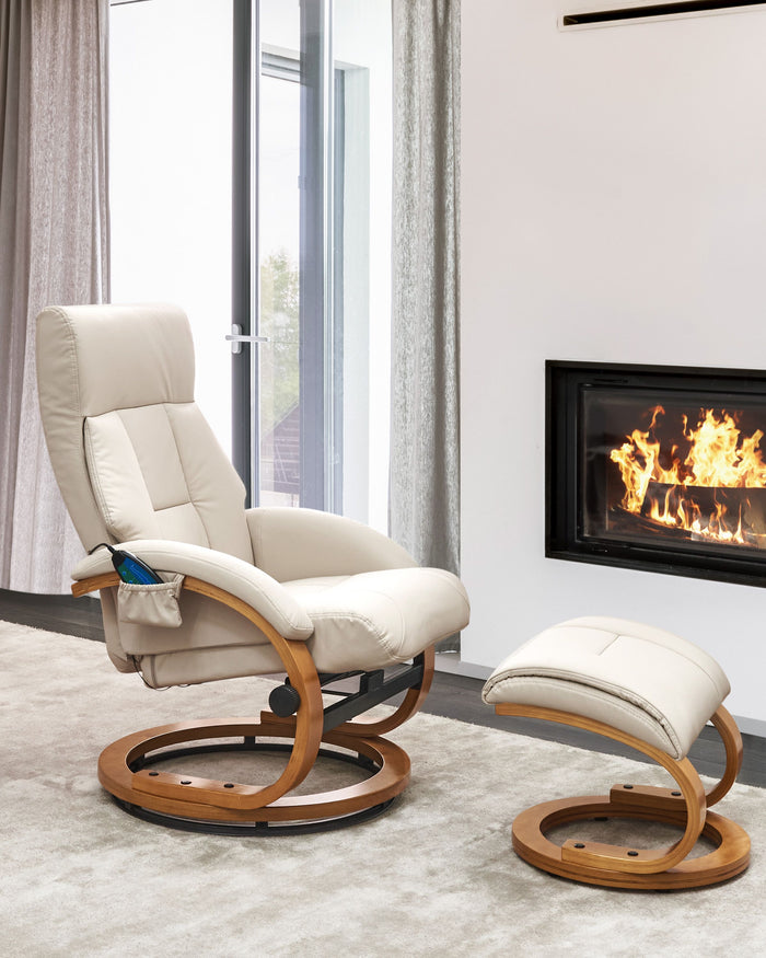Beliani - FORCE - Massagefauteuil - Lichtbeige - Kunstleer