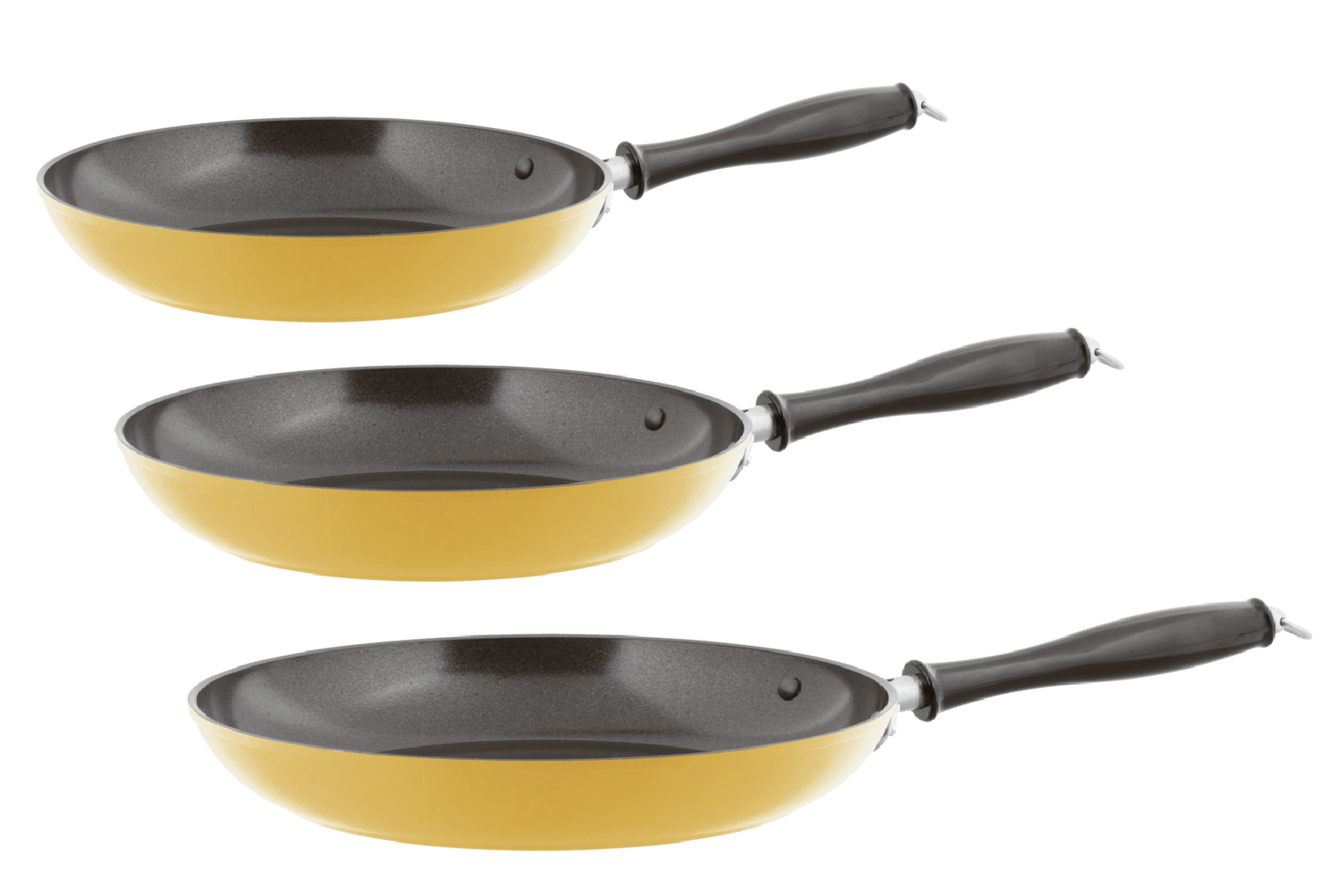 Sambonet Koekenpannenset Vintage ø 20 | 24 & 28 cm - Geel - Ook inductie geschikt