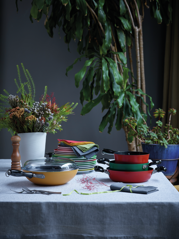 Sambonet Koekenpannenset Vintage ø 20 | 24 & 28 cm - Groen - Ook inductie geschikt