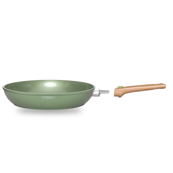 Just Vegan RVS ECO koekenpan 20 cm met afneembaar handvat, anti-aanbaklaag