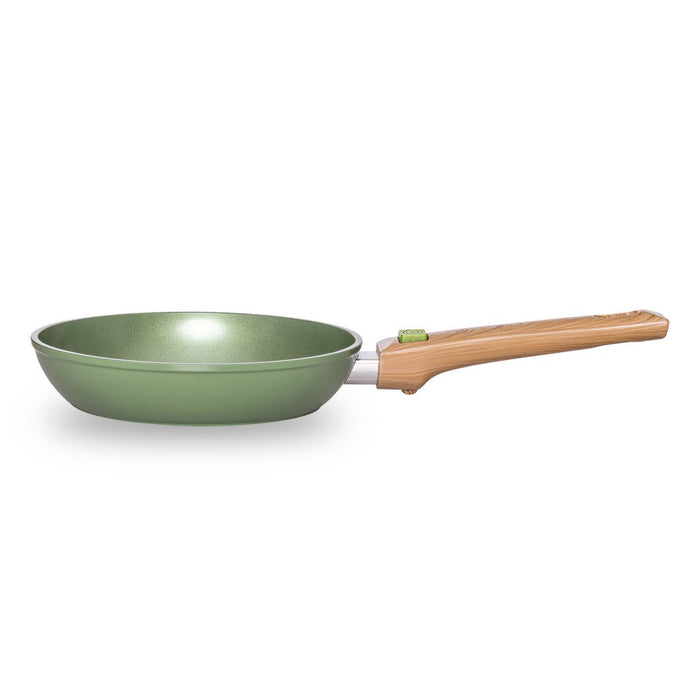 Just Vegan RVS ECO koekenpan 20 cm met afneembaar handvat, anti-aanbaklaag