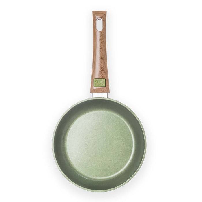 Just Vegan RVS ECO koekenpan 20 cm met afneembaar handvat, anti-aanbaklaag