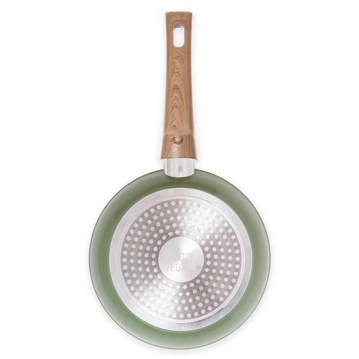 Just Vegan RVS ECO koekenpan 20 cm met afneembaar handvat, anti-aanbaklaag