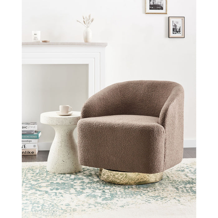 Beliani - LAVIK - Fauteuil - Bruin - Bouclé