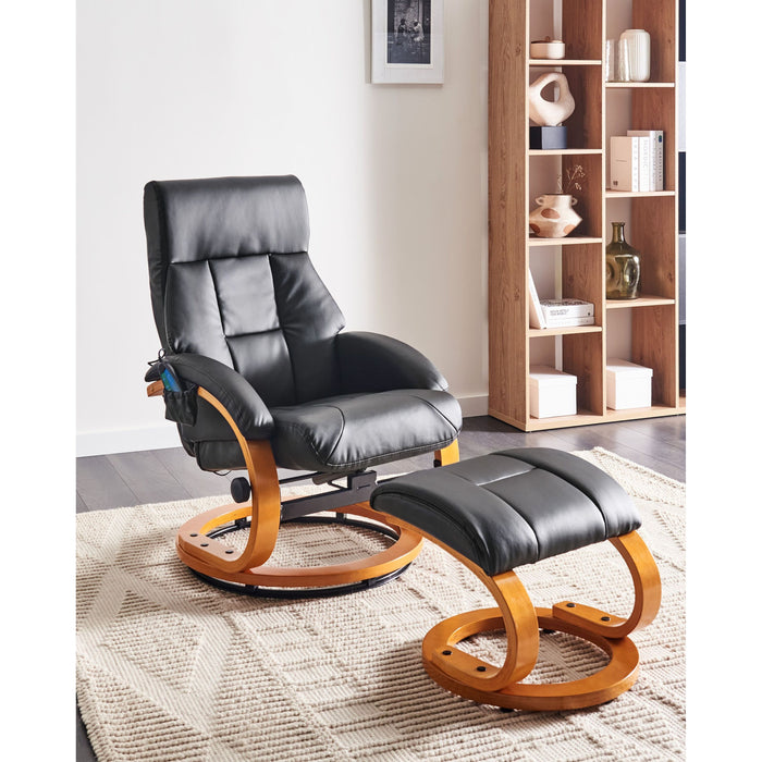 Beliani - FORCE - Massagefauteuil - Zwart - Kunstleer