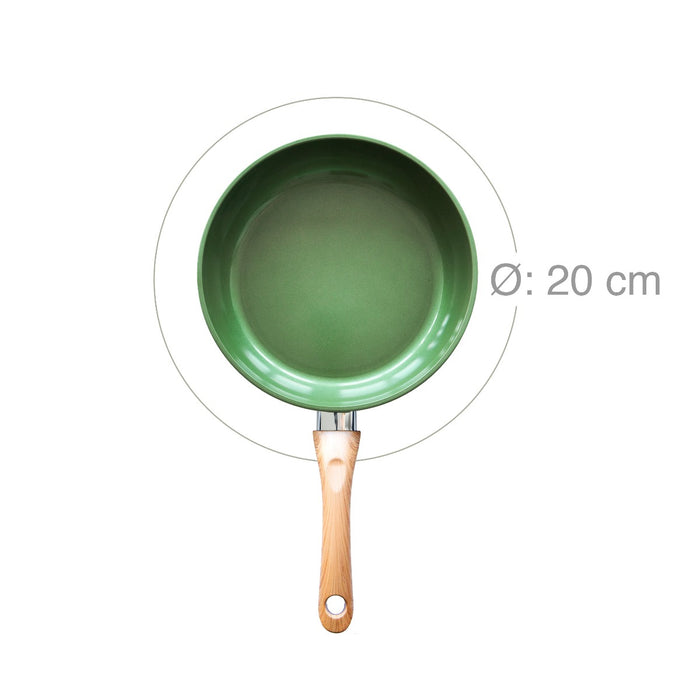 Just Vegan keramische ECO koekenpan 20cm, plantaardige anti-aanbaklaag