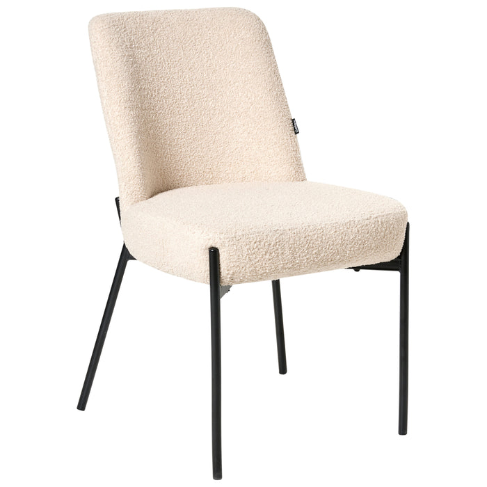 Beliani - MALIN - Eetkamerstoel set van 2 - Lichtbeige - Bouclé