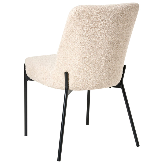 Beliani - MALIN - Eetkamerstoel set van 2 - Lichtbeige - Bouclé