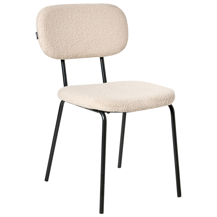 Beliani - ADAIR - Eetkamerstoel set van 2 - Beige - Bouclé