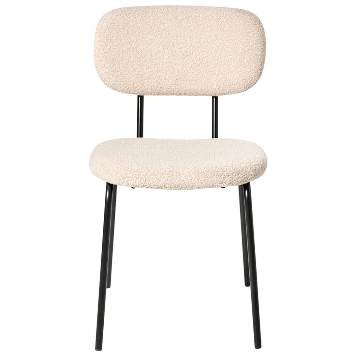 Beliani - ADAIR - Eetkamerstoel set van 2 - Beige - Bouclé