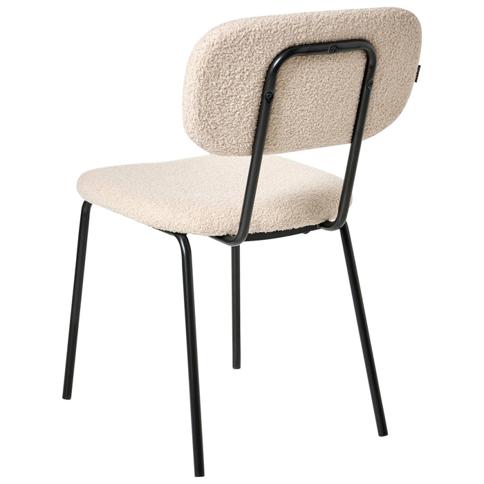Beliani - ADAIR - Eetkamerstoel set van 2 - Beige - Bouclé