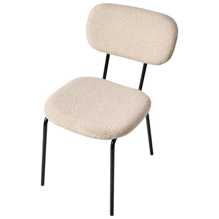 Beliani - ADAIR - Eetkamerstoel set van 2 - Beige - Bouclé