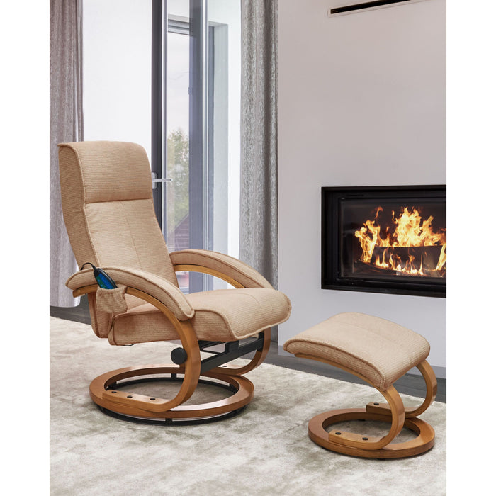 Beliani - HERO - Relaxfauteuil met voetenbank - Beige - Polyester