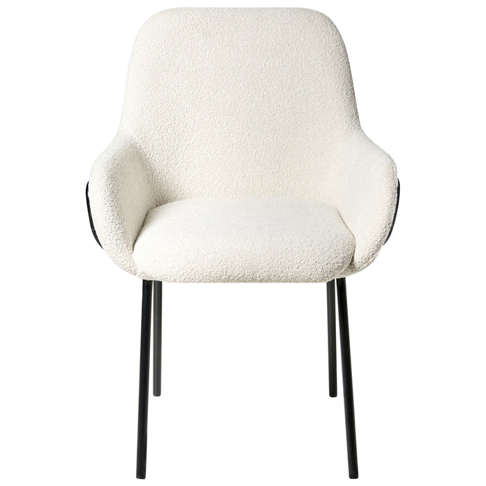 Beliani - ALGONA - Eetkamerstoel - Gebroken wit - Bouclé