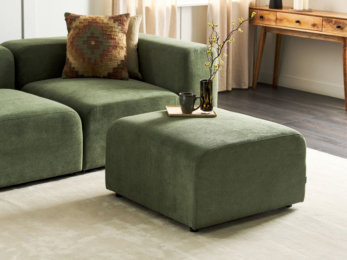 Beliani - FALSTERBO - Ottomaan - Groen - Corduroy