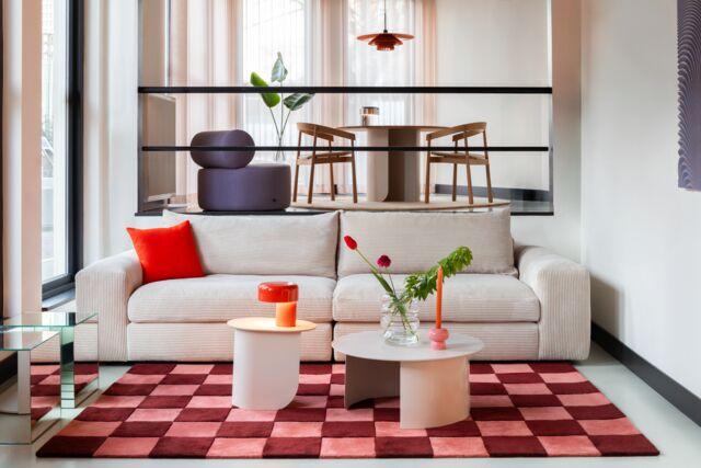 Checks vloerkleed 161x253 Burgundy| Blush
