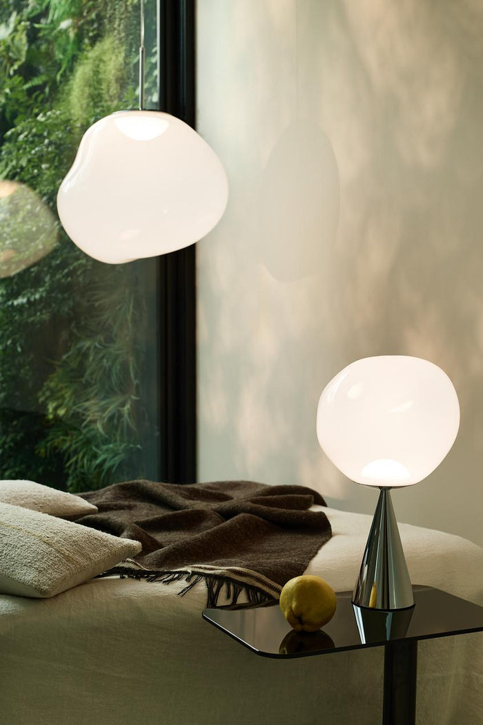 Melt hanglamp LED Ø50 opaal|zilver