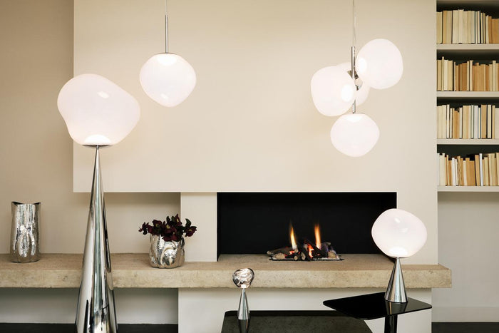 Melt hanglamp LED Ø50 opaal|zilver