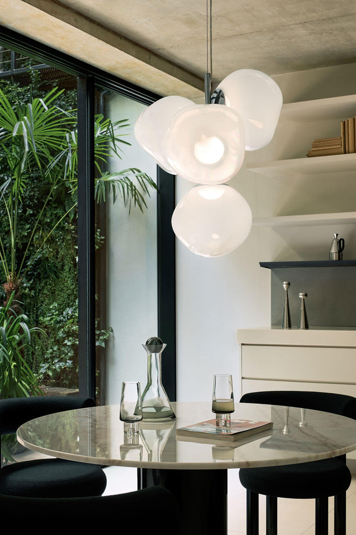 Melt Chandelier Mini hanglamp LED opaal|goud